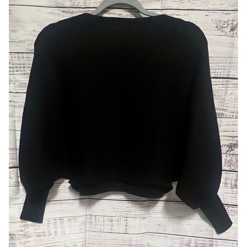 Altar'd State Women’s L Black Ribbed Knit Crewneck Dolman Sleeve Sweater